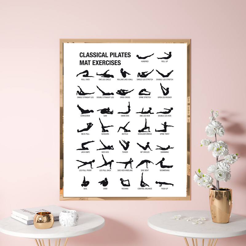 Yoga Fitness Images - Pôster gráfico de treino de pilates,