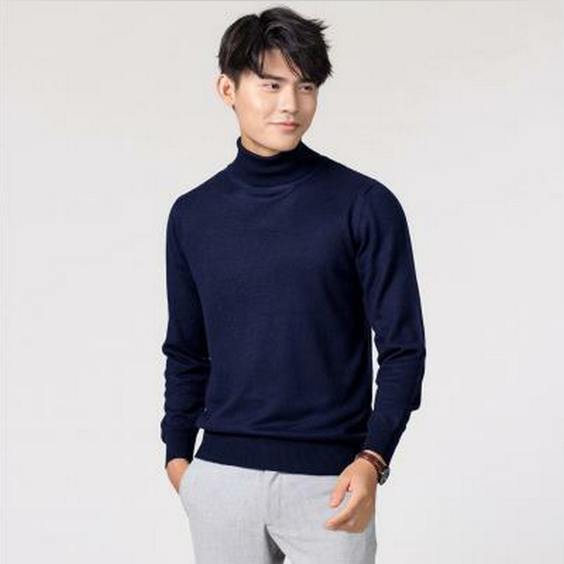 Jump Rope - Gola alta masculina cashmere mistura de