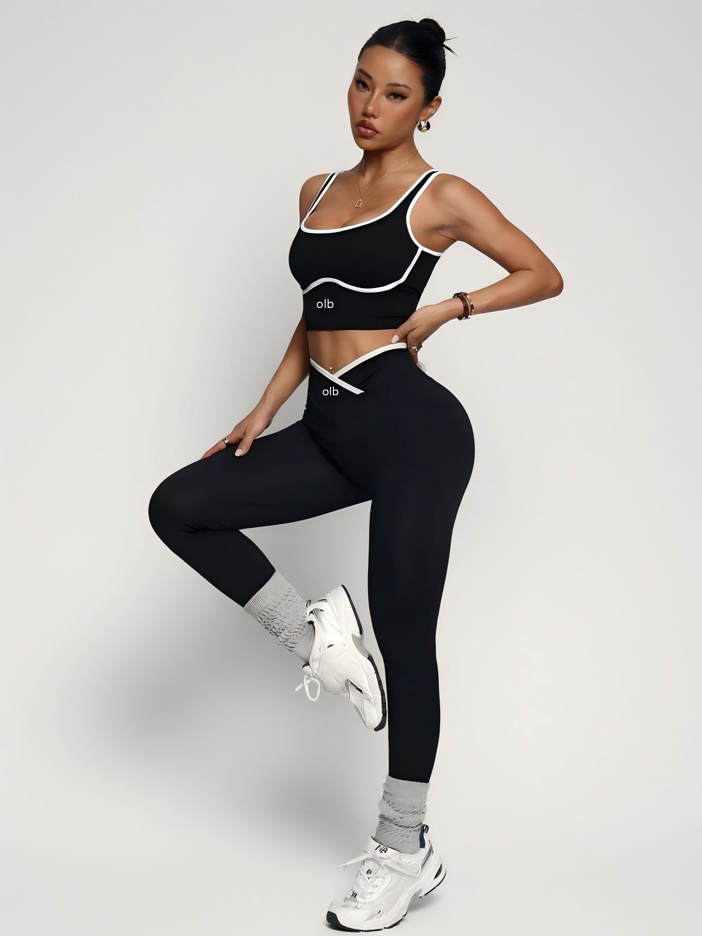 Yoga Fitness Top - Conjunto de roupa fitness de 2